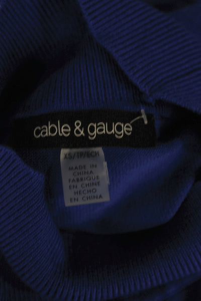 Cable & Gauge Womens Blue Turtleneck Pullover Sweater Size XS