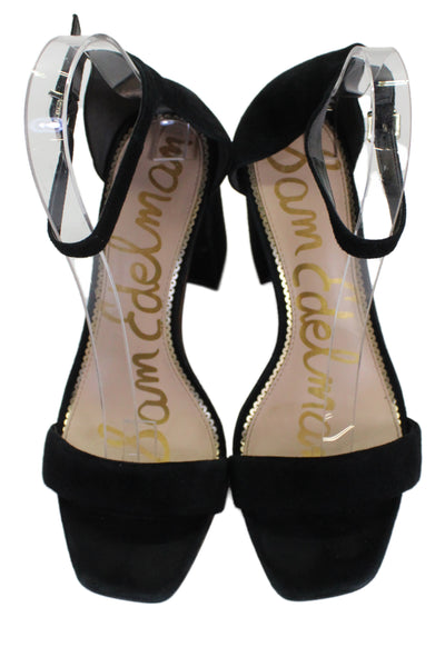 Sam Edelman Womens Suede Ankle Strap Daniella Sandal Heels Black Size 9.5