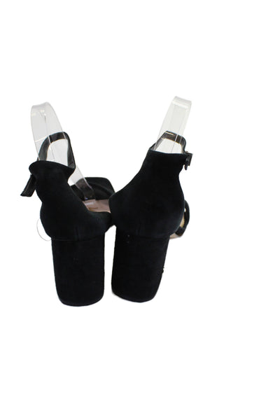 Sam Edelman Womens Suede Ankle Strap Daniella Sandal Heels Black Size 9.5
