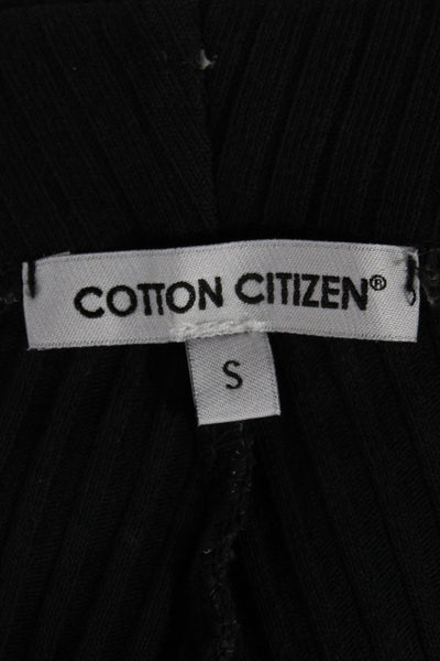 Cotton Citizen Women Ankle Leggings Black Striped 88% Cotton Fall Size S
