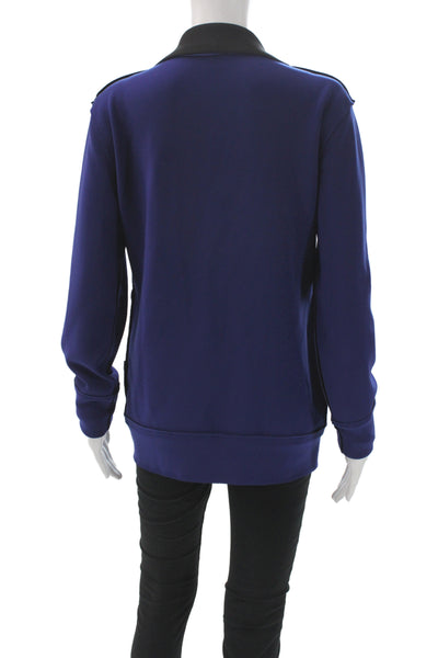 Norma Kamali Womens Track Jacket Blue Colorblock Zip Athleisure Size M