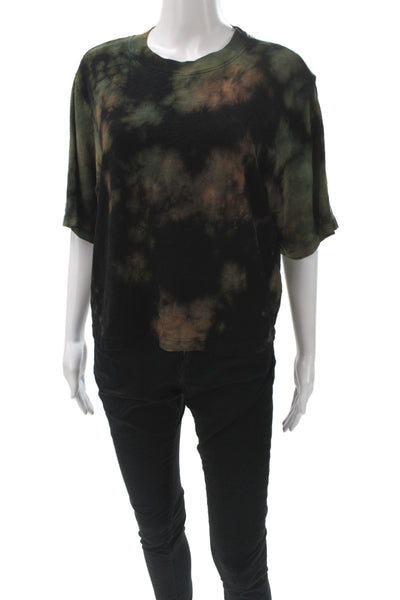 Cotton Citizen Women Black Cotton Tie Dye T-Shirt Crew Short Sleeve Size M