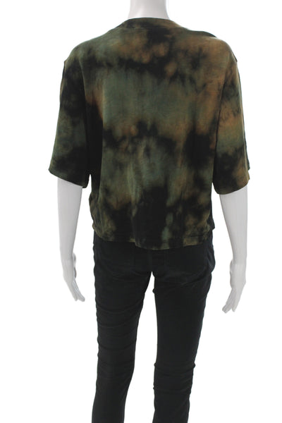Cotton Citizen Women Black Cotton Tie Dye T-Shirt Crew Short Sleeve Size M