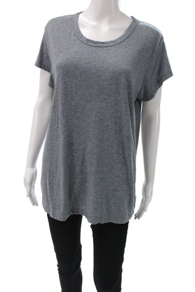 Standard James Perse Women Basic Gray Scoop Neck T-Shirt Size 4
