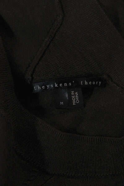 Theyskens Theory Womens Green Pullover Round Neck Short Sleeve Size M