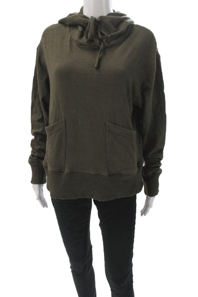 Standard James Perse Womens Green Cotton Cowl Neck Hoodie Long Sleeve Size 3
