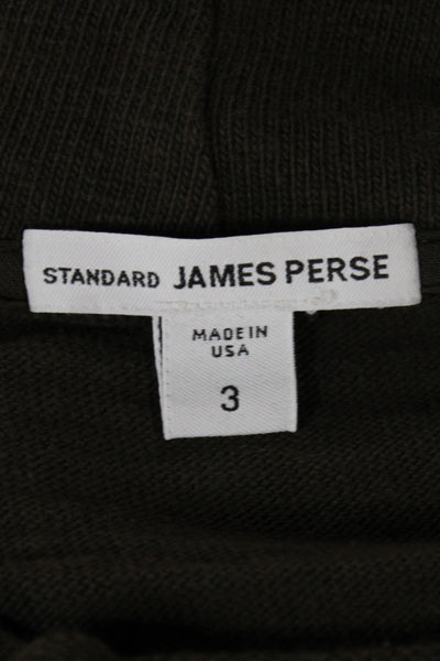Standard James Perse Womens Green Cotton Cowl Neck Hoodie Long Sleeve Size 3