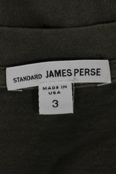 Standard James Perse Womens Green Cotton Cowl Neck Hoodie Long Sleeve Size 3