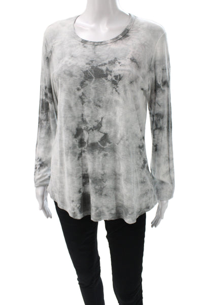 Standard James Perse Women Gray Scoop Neck Long Sleeve Blouse Size 3