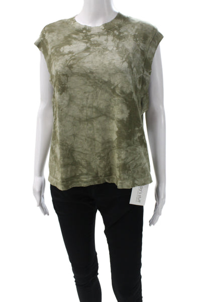 Cotton Citizen Womens Basic Sleeveless Green Cotton Crewneck T Shirt Size M