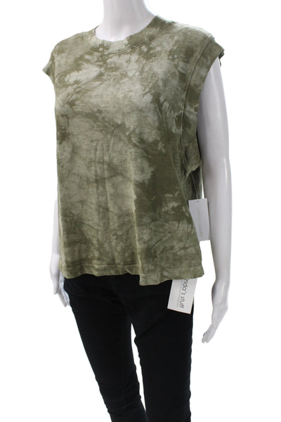 Cotton Citizen Womens Basic Sleeveless Green Cotton Crewneck T Shirt Size M