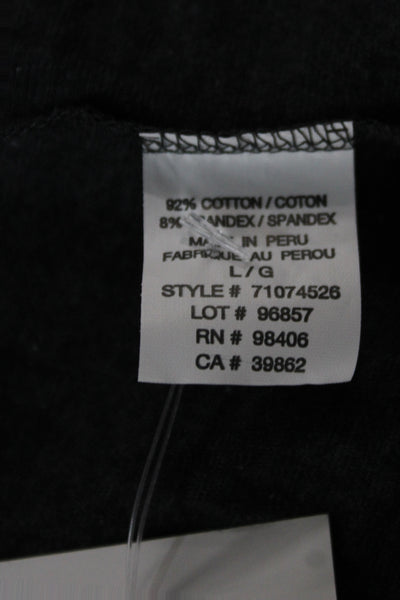 Theory Women Gray Basic Sleeveless Scoop Neck Cotton Tank Size L