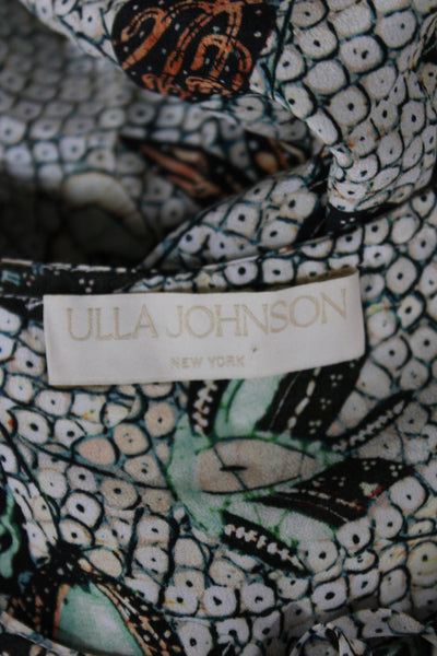 Ulla Johnson Women Silk Floral Bohemian Round Neck 3/4 Sleeve Blouse Size 0
