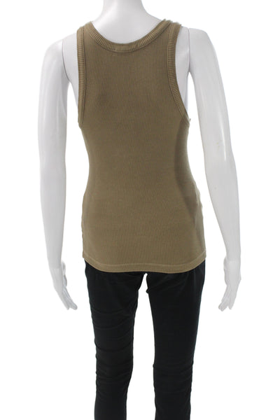 Agolde Women Basic Scoop Neck Tank Brown Cotton Solid Size S