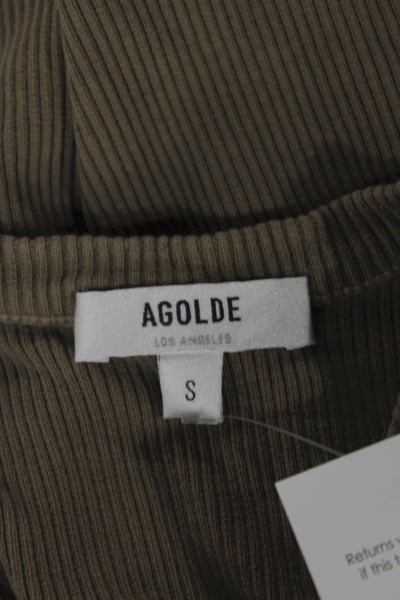 Agolde Women Basic Scoop Neck Tank Brown Cotton Solid Size S