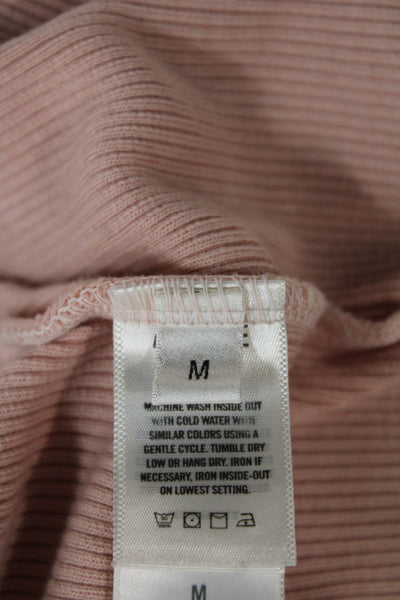 Agolde Women Pink Scoop Neck Sleeveless Basic Tank Bohemian Summer Size M