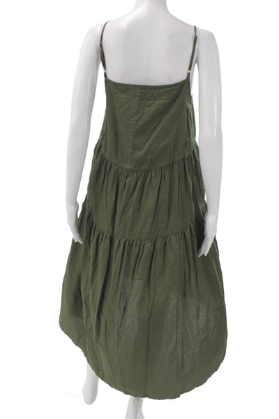 Wilfred Womens Wrap Dress Black Linen Square Neck Tie Waist Size 4