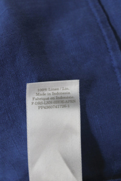 Everlane Women Sundress Blue Linen Square Neck Mini Sleeveless Size 2XS