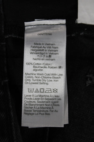 Madewell Women Straight Pencil Black Cotton Midi Skirt Size 24