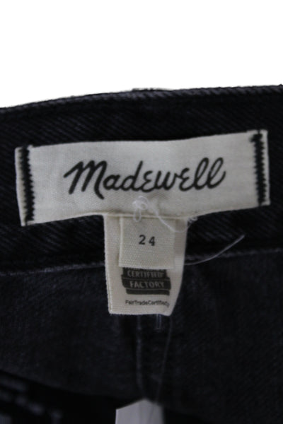 Madewell Women Straight Pencil Black Cotton Midi Skirt Size 24