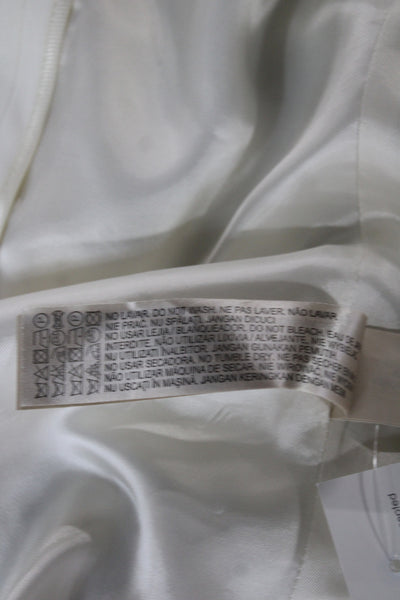 Massimo Dutti Womens Ivory Viscose Basic Jacket Button Size 2