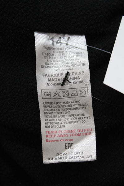 Sonia Rykiel Girls Velvet Full Zip Long Sleeve Hooded Jacket Black Size 14Y