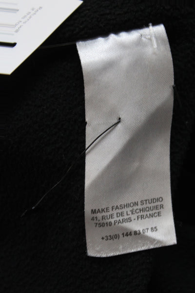 Sonia Rykiel Girls Velvet Full Zip Long Sleeve Hooded Jacket Black Size 14Y