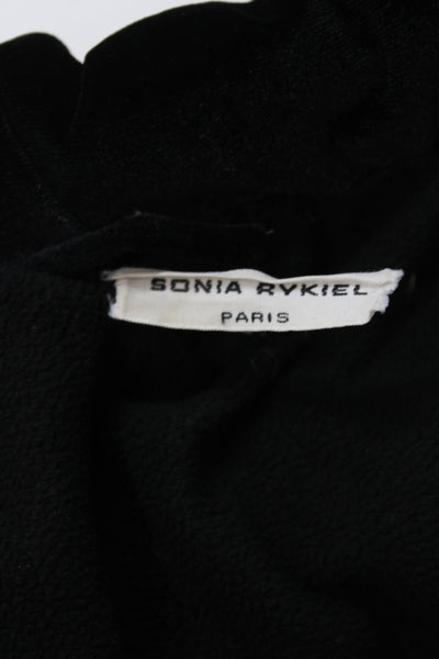 Sonia Rykiel Girls Velvet Full Zip Long Sleeve Hooded Jacket Black Size 14Y