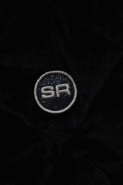 Sonia Rykiel Girls Velvet Full Zip Long Sleeve Hooded Jacket Black Size 14Y