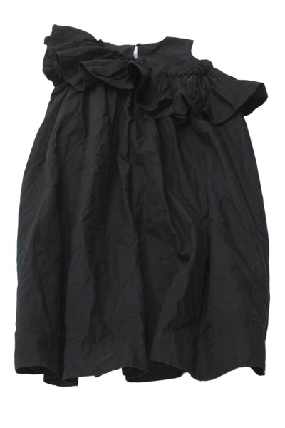 Sonia Rykiel Girls Brooch Detail Ruffle Sleeveless A-Line Dress Black Size 10Y
