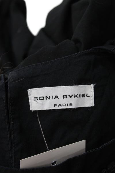 Sonia Rykiel Girls Brooch Detail Ruffle Sleeveless A-Line Dress Black Size 10Y