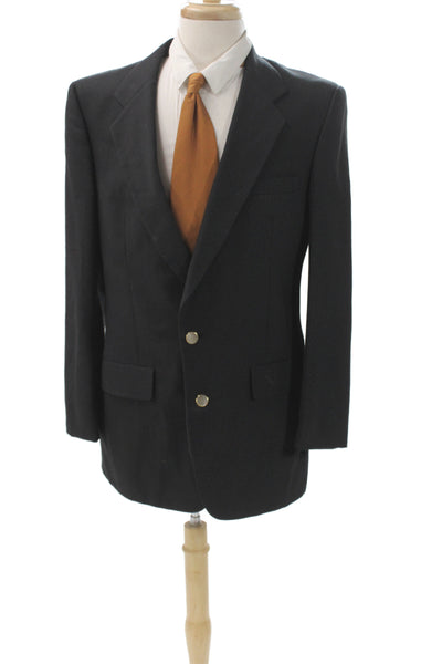 Christian Dior Mens Wool Overcoat Black Button Size 42