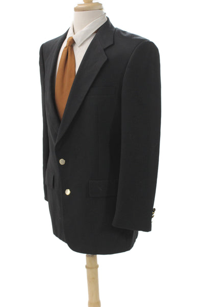 Christian Dior Mens Wool Overcoat Black Button Size 42