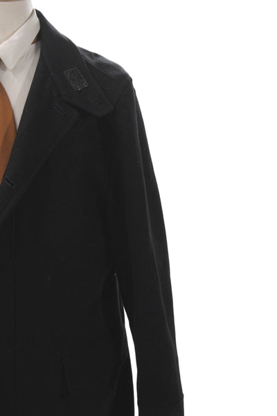 Gieves & Hawkes Men Black Pea Coat Button Size 46
