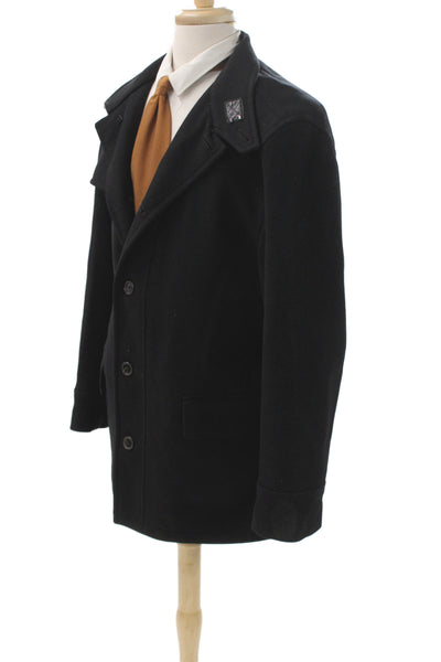 Gieves & Hawkes Men Black Pea Coat Button Size 46