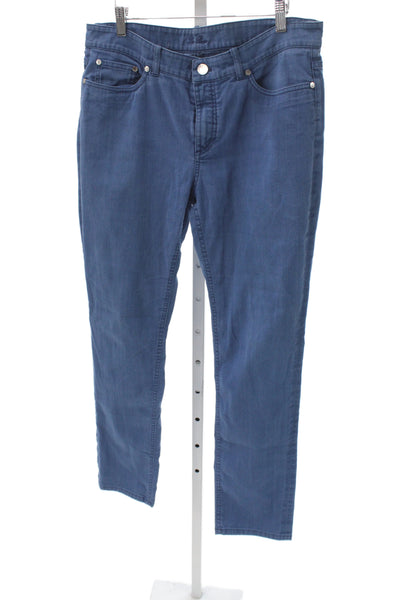 Loro Piana Men Straight Jeans Blue Cotton Button Size 48