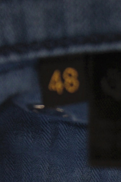 Loro Piana Men Straight Jeans Blue Cotton Button Size 48