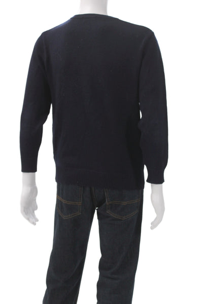 J. Mclaughlin Mens Cardigan Blue Geometric V Neck Long Sleeve Bohemian Size L