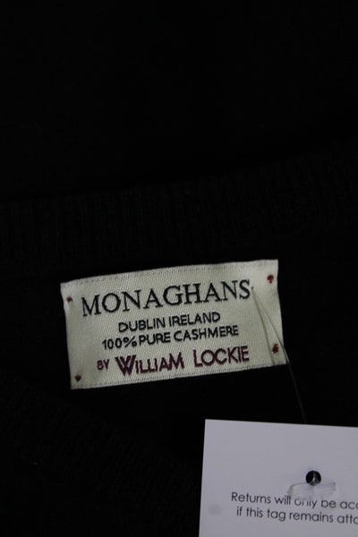 Monaghans Men V-Neck Cashmere Pullover Sweater Black Long Sleeve Size M