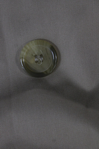 Boss Hugo Boss Men Beige Herringbone Cotton Coat Zip Button Size 38