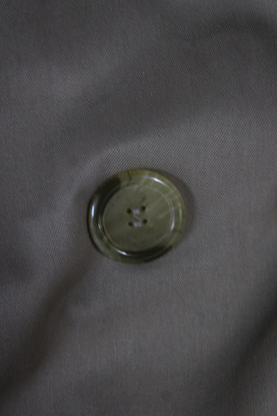 Boss Hugo Boss Men Beige Herringbone Cotton Coat Zip Button Size 38
