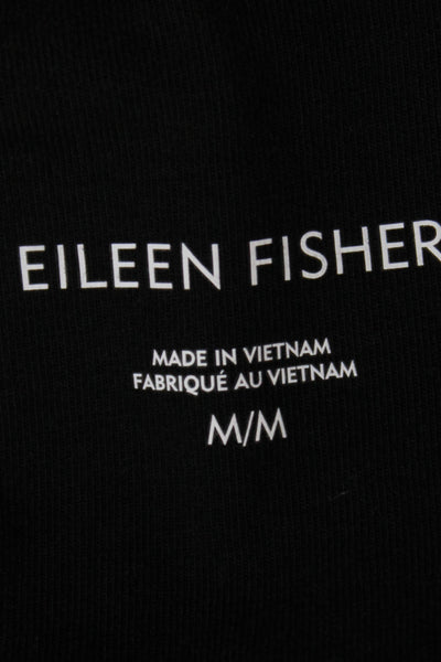 Eileen Fisher Women Black Cropped Organic Cotton Pants Size M