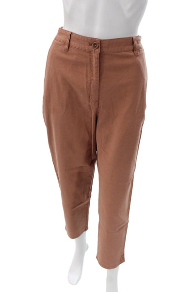 Eileen Fisher Women Black Cropped Organic Cotton Pants Size M