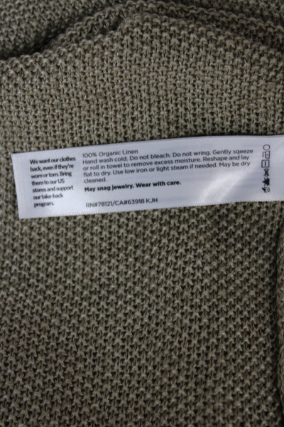 Eileen Fisher Women Organic Linen Pullover Beige Short Sleeve Size M