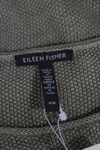 Eileen Fisher Women Organic Linen Pullover Beige Short Sleeve Size M