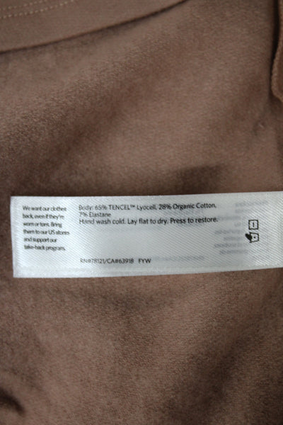Eileen Fisher Women Beige Basic Crew Neck Tencel Short Sleeve T-Shirt Size L
