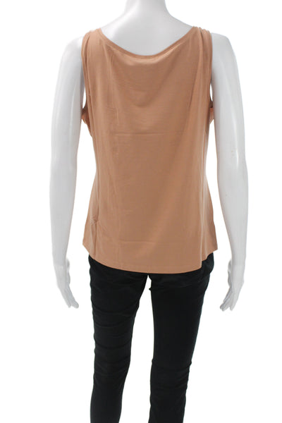 Eileen Fisher Womens Basic Sleeveless Scoop Neck Tank Brown Tencel Size M