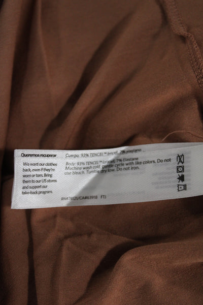 Eileen Fisher Womens Basic Sleeveless Scoop Neck Tank Brown Tencel Size M