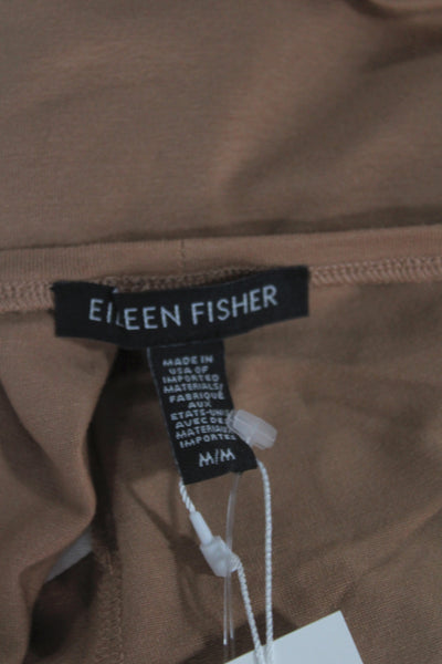 Eileen Fisher Womens Basic Sleeveless Scoop Neck Tank Brown Tencel Size M