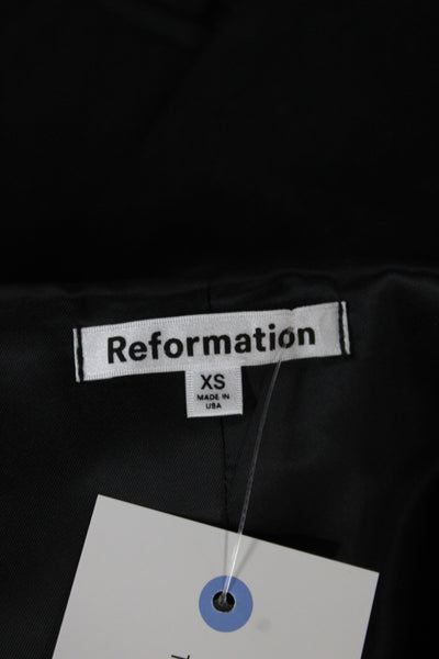Reformation Women Basic Jacket Black Viscose Button Collar Sleeveless Size XS